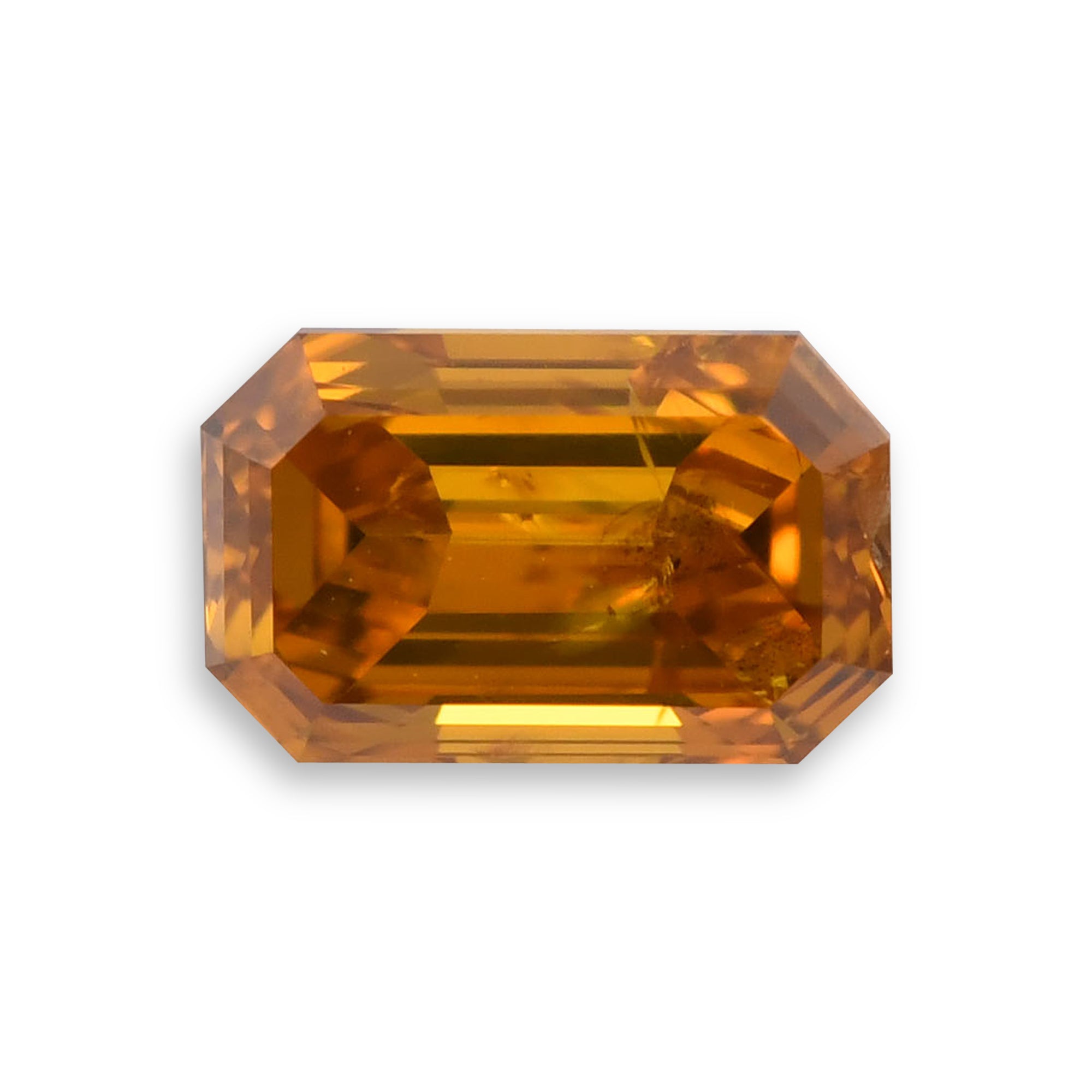 0.53 Carat Fancy Deep Yellow Orange Emerald Diamond (I1) GIA | LEIBISH