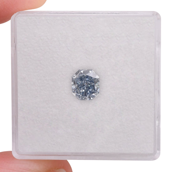 0.74 Carat Fancy Intense Blue Radiant Diamond VS1 GIA