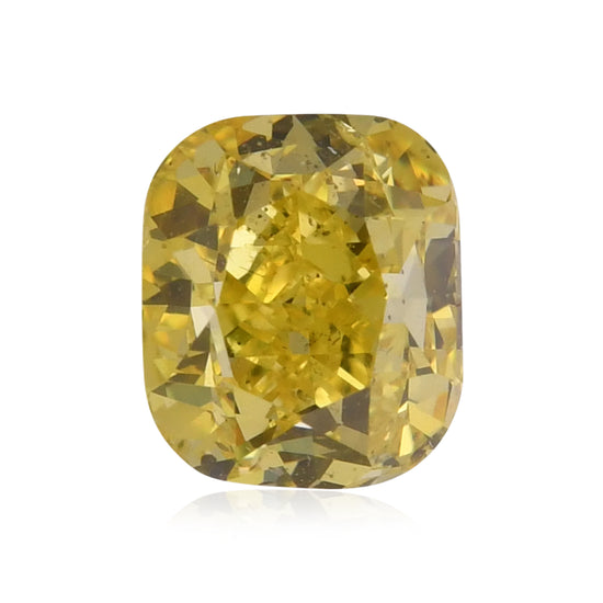 1.00 Carat Fancy Vivid Yellow Cushion Diamond SI2 GIA