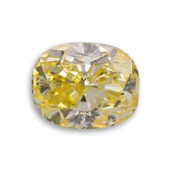 1.10 Carat Fancy Intense Yellow Cushion Diamond SI2 GIA