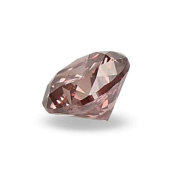 0.18 Carat Fancy Deep Brownish Orangy Pink Round Brilliant Diamond I2 GIA