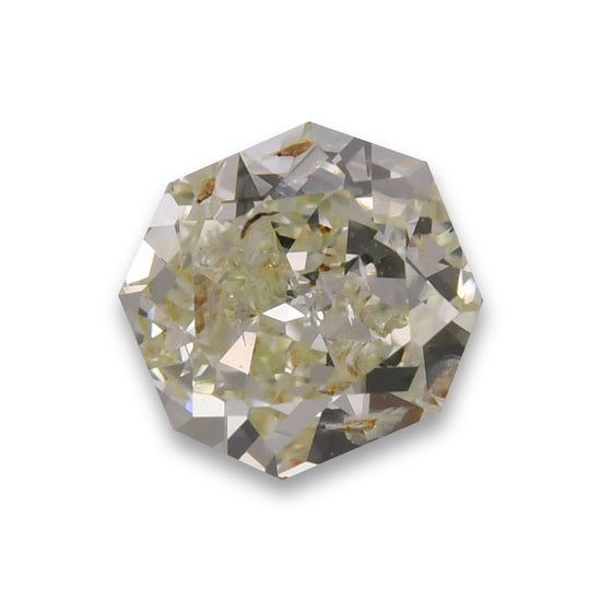 0.76 Carat Light Yellow Green Radiant Diamond I2 GIA