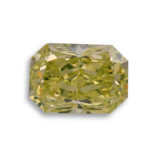 0.63 Carat Fancy Intense Greenish Yellow Radiant Diamond SI1 GIA