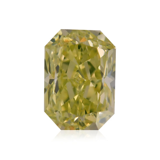 0.63 Carat Fancy Intense Greenish Yellow Radiant Diamond SI1 GIA