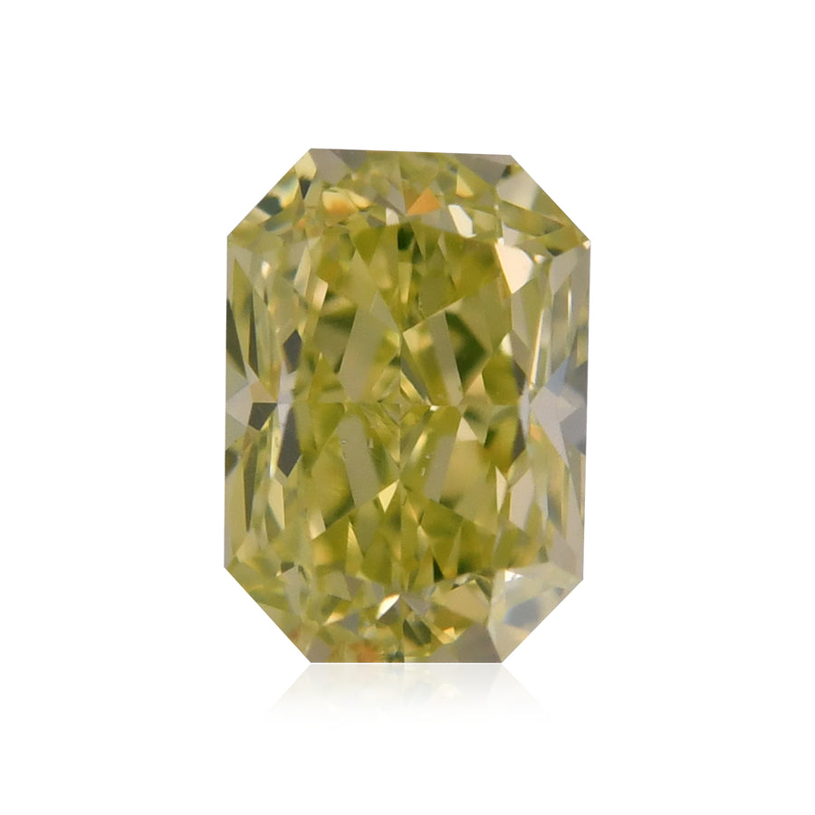 0.63 Carat Fancy Intense Greenish Yellow Radiant Diamond SI1 GIA