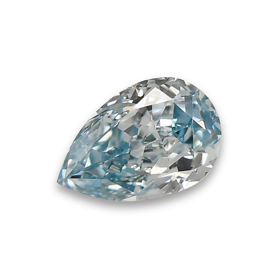 0.17 Carat Fancy Intense Greenish Blue Pear Diamond SI1 GIA