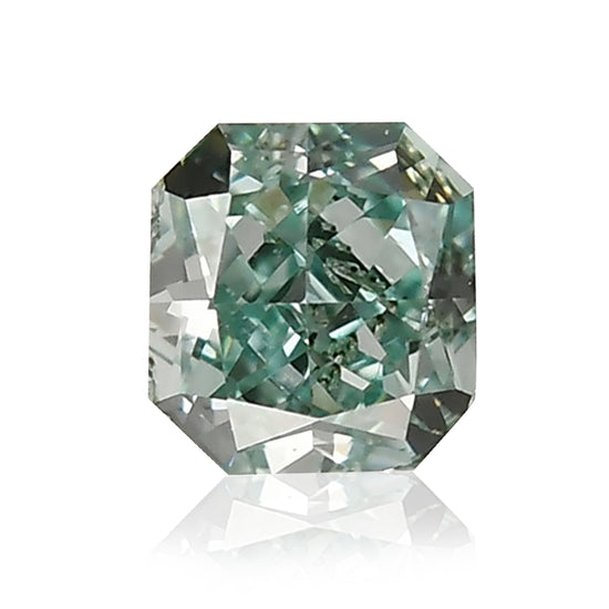 0,13 carati, diamante radiante verde bluastro Fancy Vivid (VS2) GIA