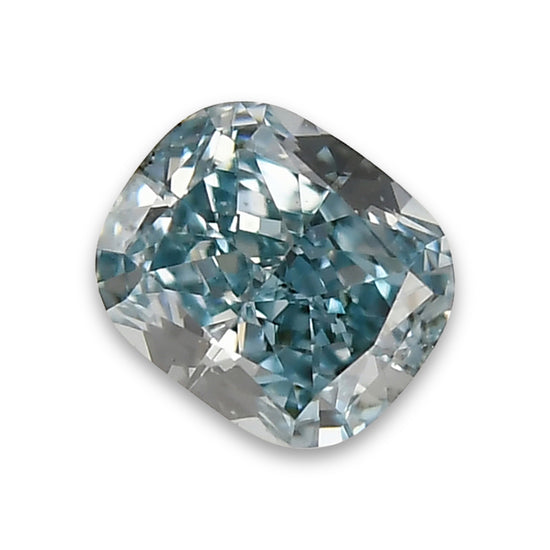 0.19 Carat Fancy Intense Blue Green Cushion Diamond SI1 GIA
