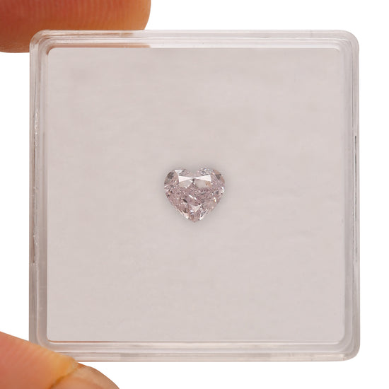 0.50 Carat Fancy Light Purplish Pink HEART Diamond SI1 GIA