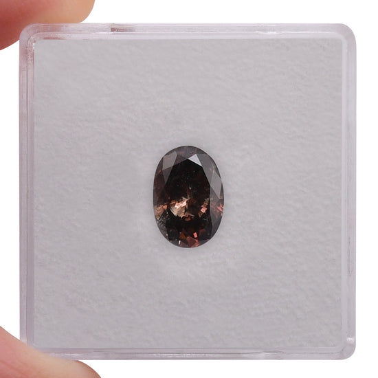 Diamante Ovale Fancy Dark Rosso-Marrone (I2) GIA da 1,20 carati