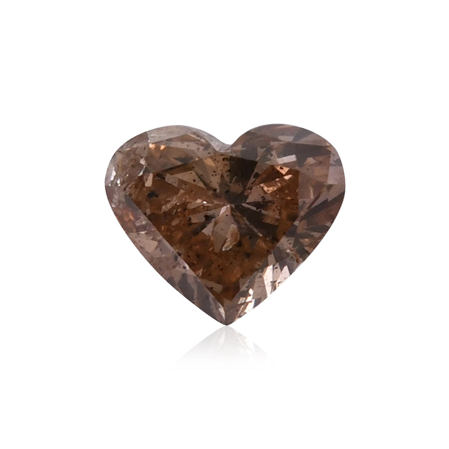 1.03 Carat Fancy Dark Orange Brown HEART Diamond (I2) GIA