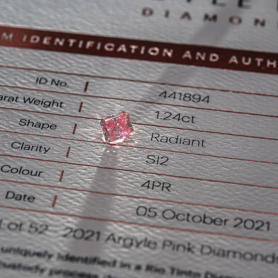 1.24 Carat Fancy Intense Pink Radiant Diamond SI2 GIA & ARGYLE