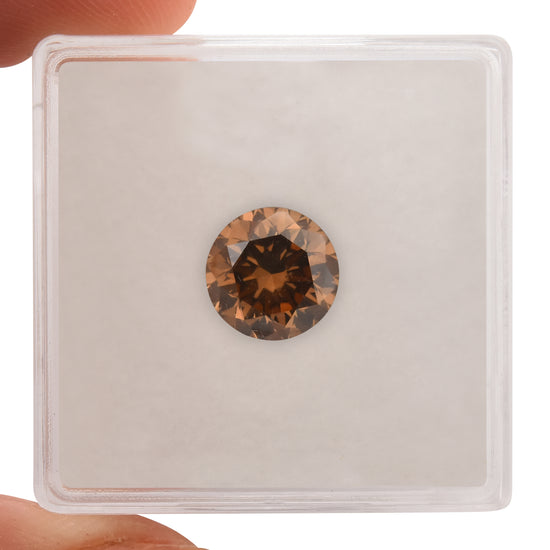 2.01 Carat Fancy Dark Orange Brown Round Brilliant Diamond SI1 GIA