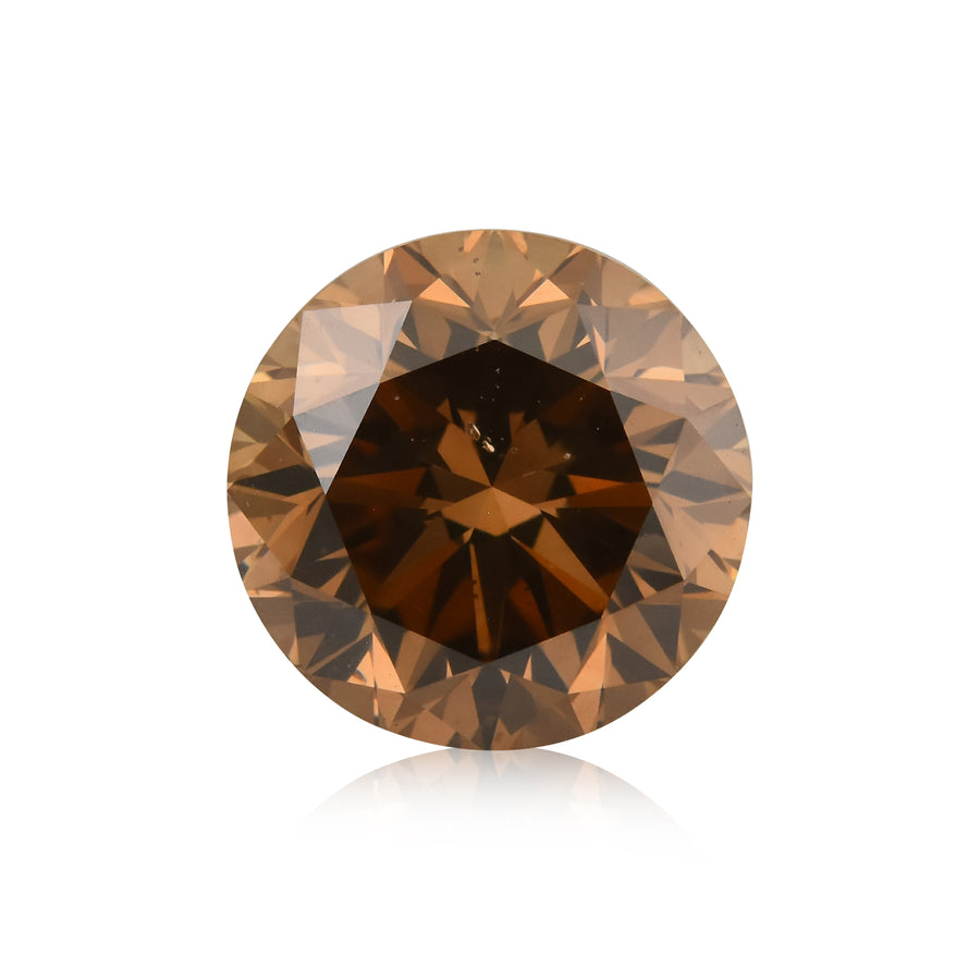 2.01 Carat Fancy Dark Orange Brown Round Brilliant Diamond SI1 GIA