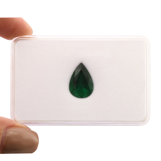 5.01 Carat Green Pear Emerald
