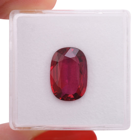 5.01 Carat Red MOZAMBIQUE Cushion Ruby GRS