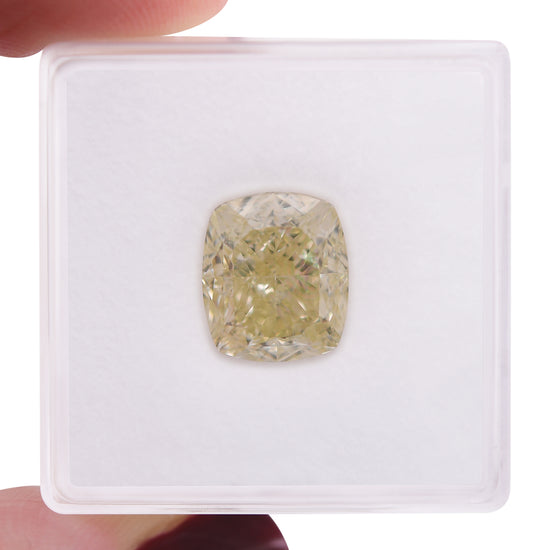 5.01 Carat Light Yellow Cushion Diamond VS2 GIA