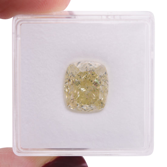 5.01 Carat Light Yellow Cushion Diamond VS2 GIA