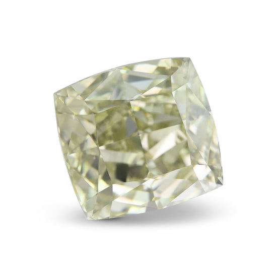 5.03 Carat Fancy Grayish Yellowish Green Cushion Diamond VS2 GIA