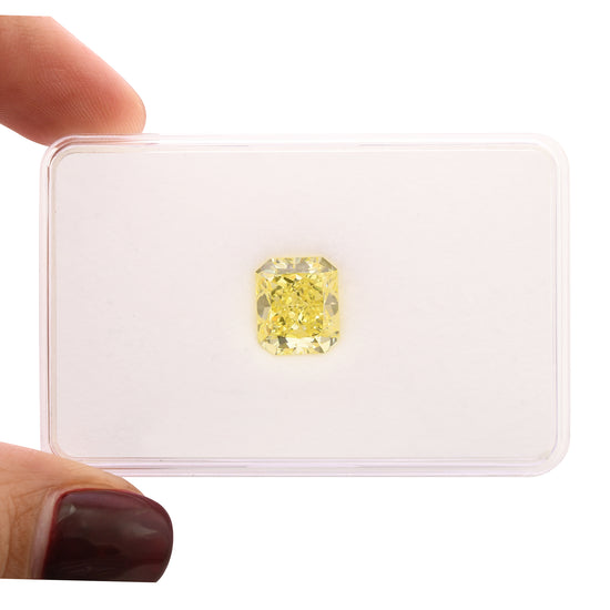 5.08 Carat Fancy Intense Yellow Radiant Diamond IF GIA