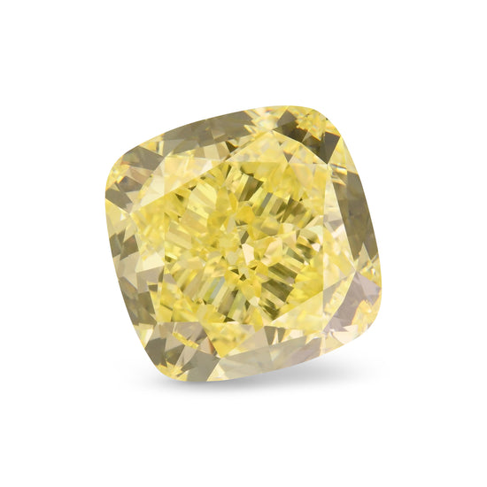 5.11 Carat Fancy Intense Yellow Cushion Diamond VVS2 GIA