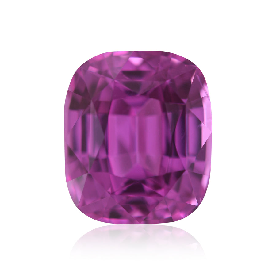 Zaffiro rosa dello Sri Lanka taglio cuscino da 5,13 carati, certificato GIA
