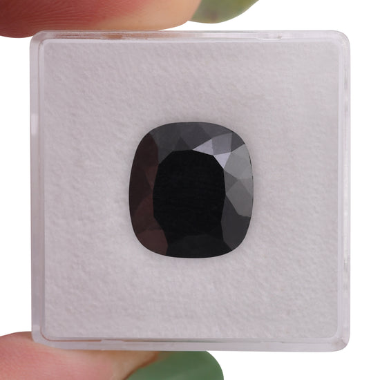 5.14 Carat Fancy Black Cushion Diamond  GIA