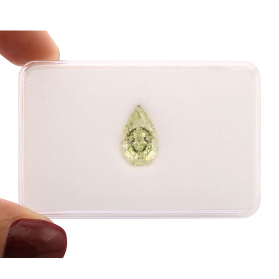 5.19 Carat Fancy Yellow Green Pear Diamond VS2 GIA