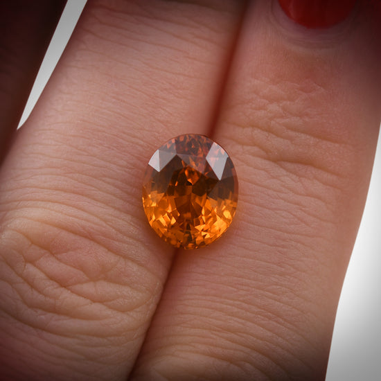 5.22 Carat Orange SRI LANKA Oval Sapphire CD