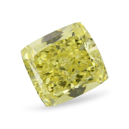 5.42 Carat Fancy Intense Yellow Cushion Diamond SI2 GIA