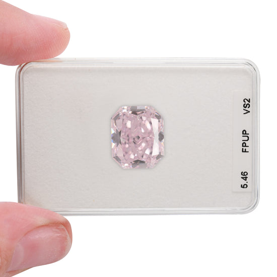 5.46 Carat Fancy Purple Pink Radiant Diamond VS2 GIA