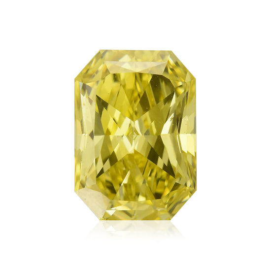 0.91 Karat Fancy Vivid Yellow Radiant Diamant VS2 GIA