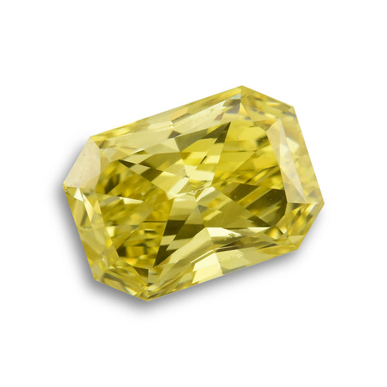 0.91 Carat Fancy Vivid Yellow Radiant Diamond VS2 GIA
