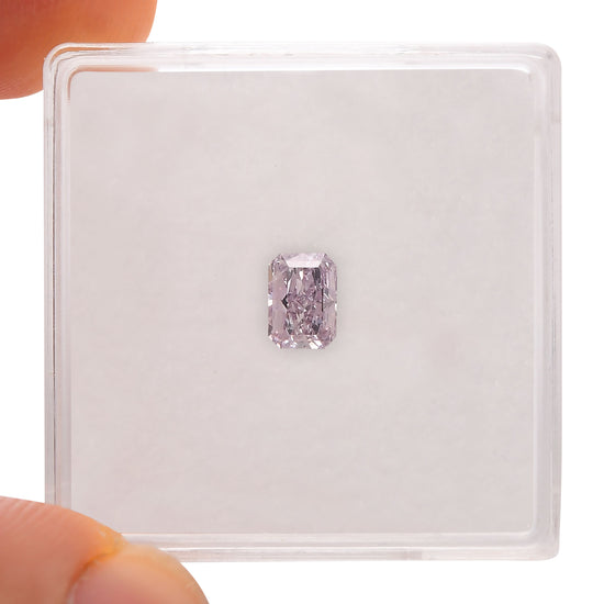 0.51 Carat Fancy Pink Purple Radiant Diamond VS2 GIA
