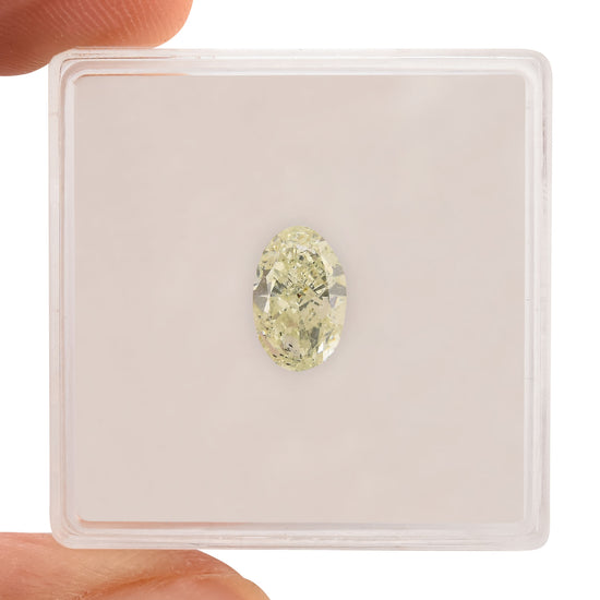 1.09 Carat Light Green Oval Diamond (SI2) GIA