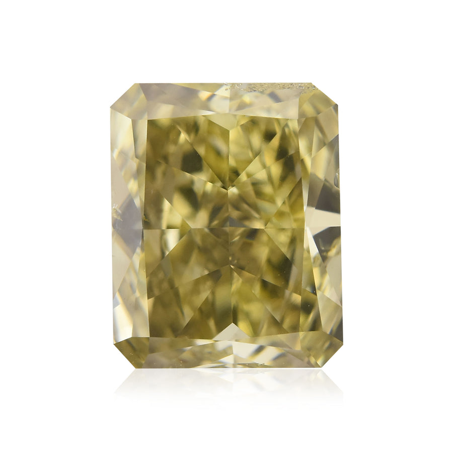 1.24 Carat Fancy Brownish Greenish Yellow Radiant Diamond (SI2) GIA