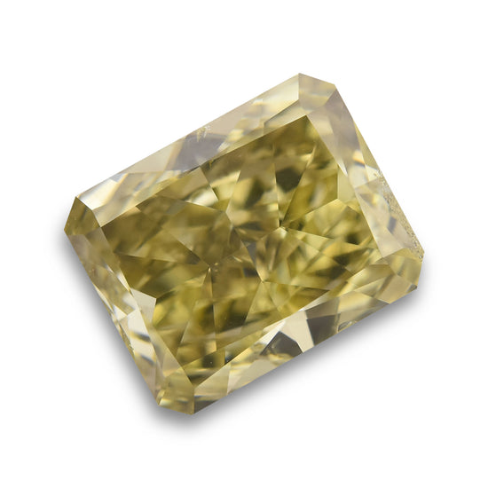 1.24 Carat Fancy Brownish Greenish Yellow Radiant Diamond (SI2) GIA