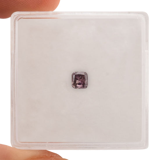 0.18 Carat Fancy Dark Brown Purple Radiant Diamond I1 GIA