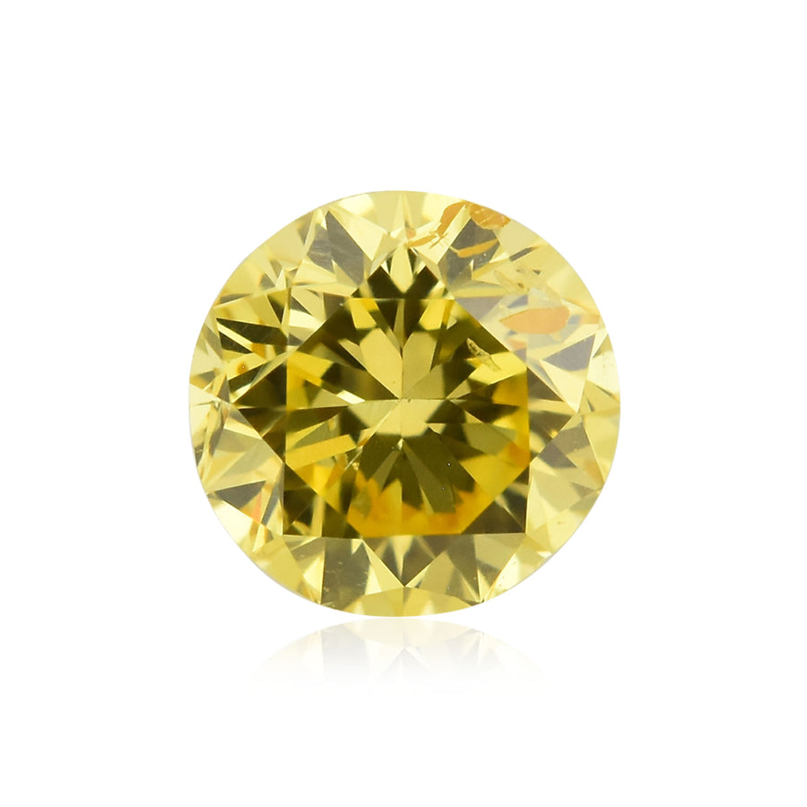0,24 Karat Fancy Intense Yellow runder Brillant I1 GIA