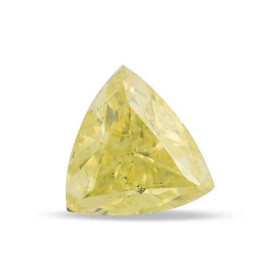 0.37 Carat Fancy Greenish Yellow Triangle Diamond (I1) GIA