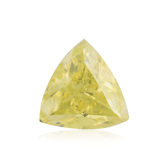 0.37 Carat Fancy Greenish Yellow Triangle Diamond (I1) GIA