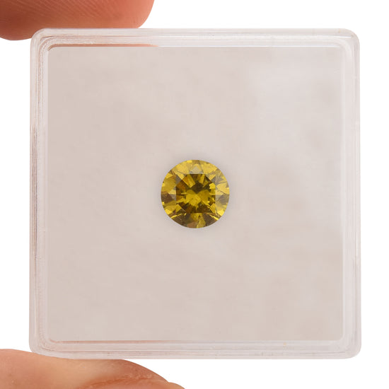 0.80 Carat Fancy Deep Brownish Yellow Round Brilliant Diamond (SI2) GIA
