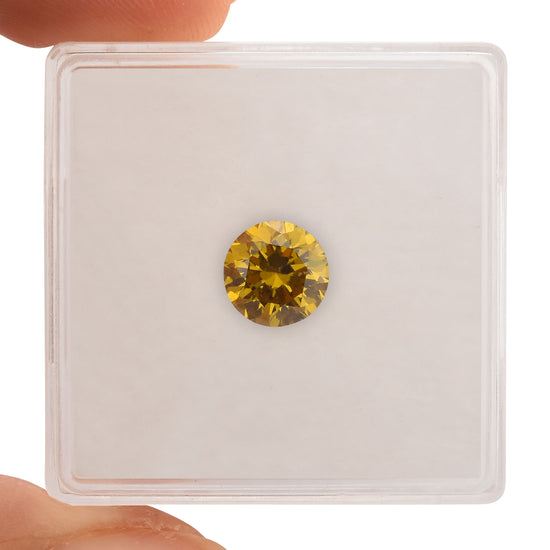 1,02 Karat Fancy Deep Brownish Orange runder Brillant Diamant SI2 GIA