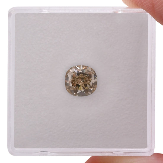 1.25 Carat Fancy Yellowish Brown Cushion Diamond VS2 GIA