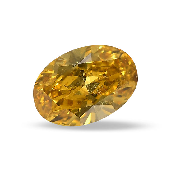 0.77 Carat Fancy Deep Brownish Orangy Yellow Oval Diamond (VS2) GIA