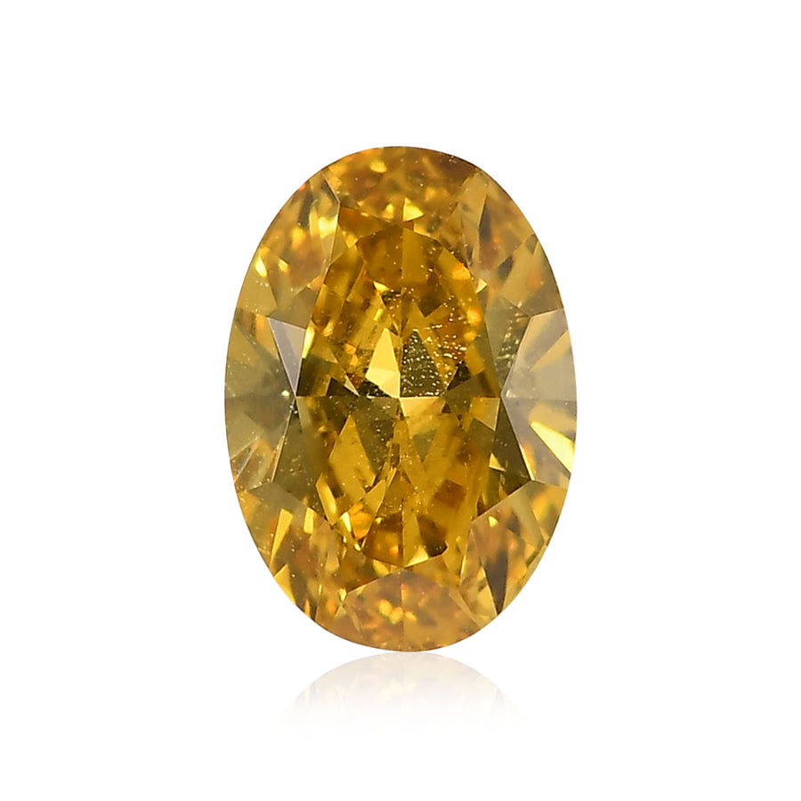 0,77 Karat Fancy Deep Brownish Orangy Yellow Oval Diamant (VS2) GIA