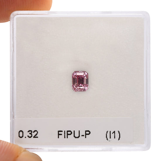 0.32 Carat Fancy Intense Purplish Pink Emerald Diamond (I1) GIA
