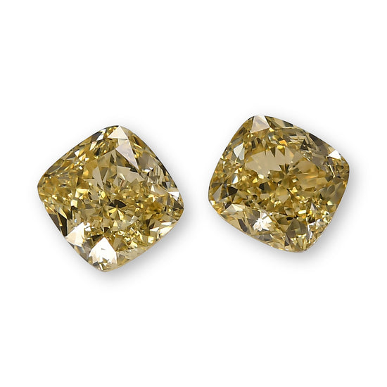 2.01 Carat Fancy Brownish Yellow Cushion Diamonds VVS2 GIA