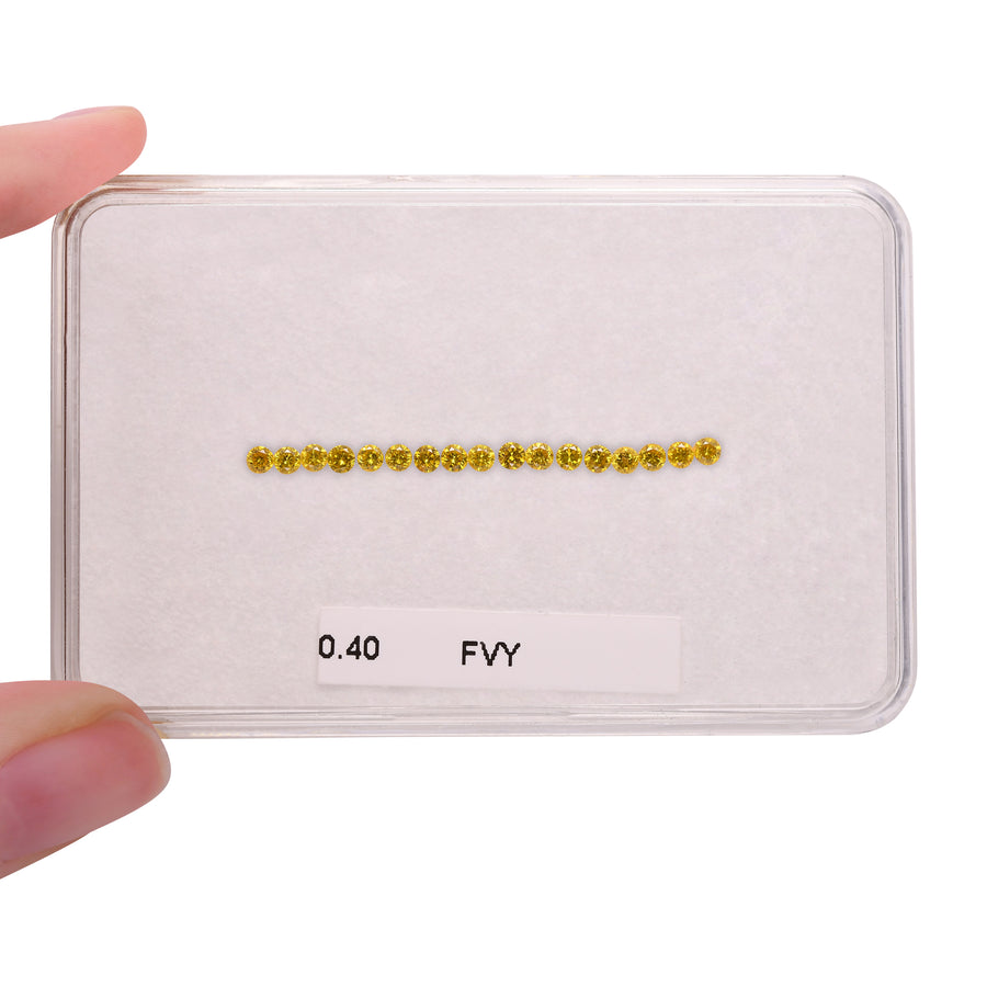 0.40 Carat Fancy Vivid Yellow Round Brilliant Diamonds (VS-SI)