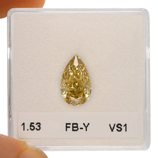 Diamante a Pera GIA VS1 Fancy Brownish Yellow da 1,53 Carati